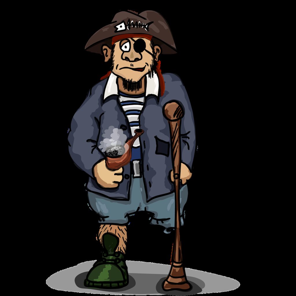 pirate, one-eyed, one-legged